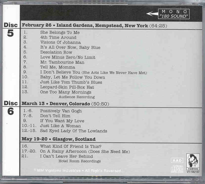 Bob Dylan - 1966 Definitive Collection Jewels & Binoculars      5/6  ( Vigotone )  ( 2 CD SET )