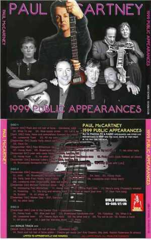 Paul McCartney - 1999 Public Appearances ( 3 cd set ) ( Girls School ) ( TV , Radio & Other Live 1999 Performances )