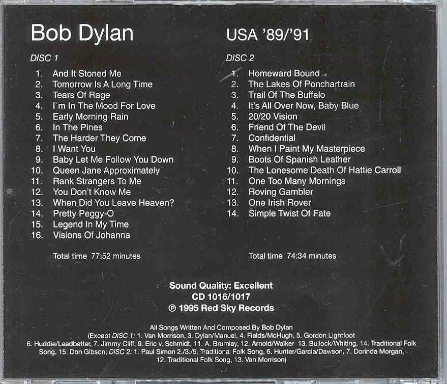 Bob Dylan - 20 / 20 Vision  ( USA 1989 - 1991 )