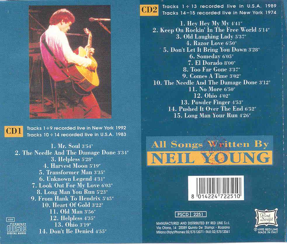 Neil Young / CSNY - Absolutely Acoustic ( 2 CD SET ) ( USA 1974 - 1983 - 1989 & 1992 )