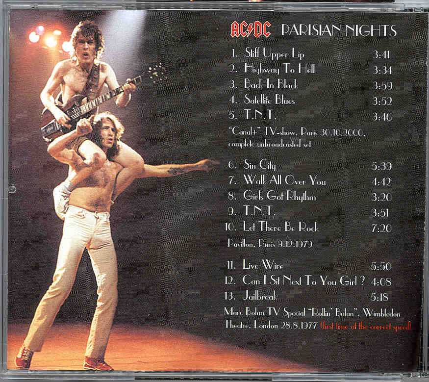 Ac-Dc - Parisian Nights ( TV Show , Paris 2000 +Pavillion Paris 1979 + Bonus London '77 )