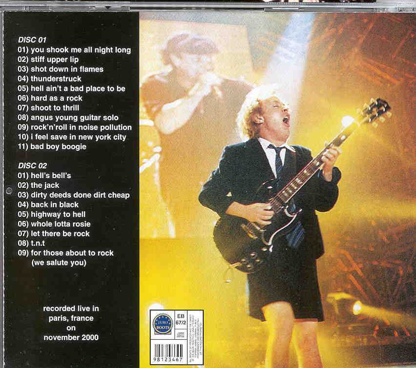 Ac-Dc - We Can't Stop Rock' N' Roll  ( 2 CD SET ) ( Live In Paris , France , November 2000 )