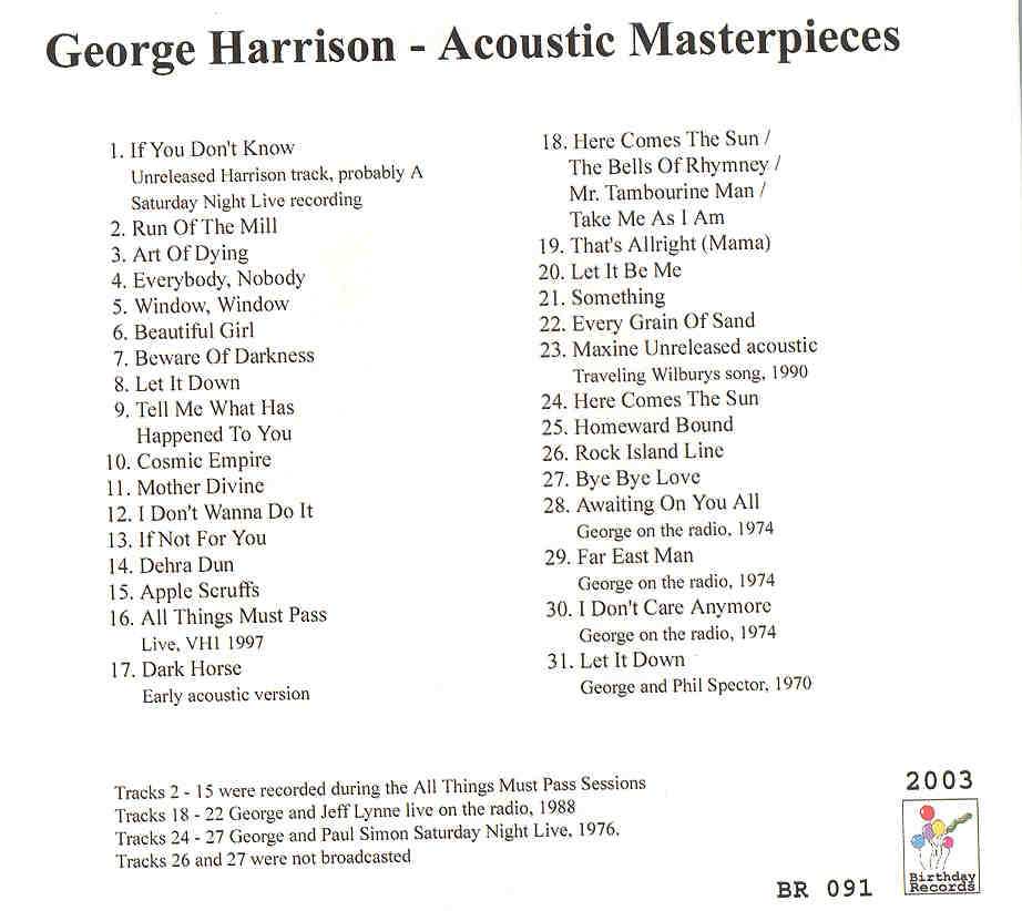George Harrison - Acoustic Masterpieces