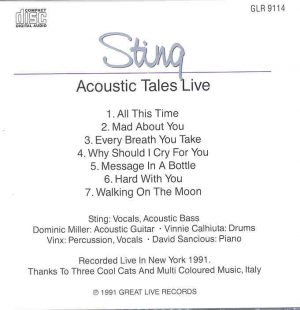 Sting / The Police - Acoustic Tales Live In New York 1991