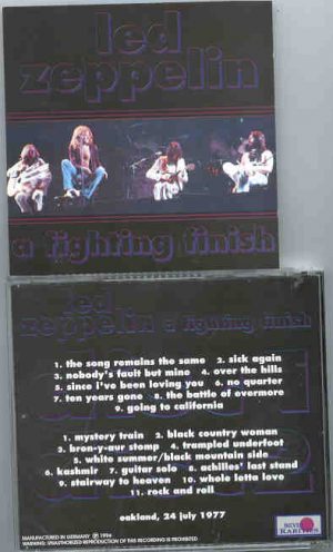 Led Zeppelin - A Fighting Finish  ( Silver Rarities )  ( 2 CD SET )   ( Oakland , July 24th , 1977 )