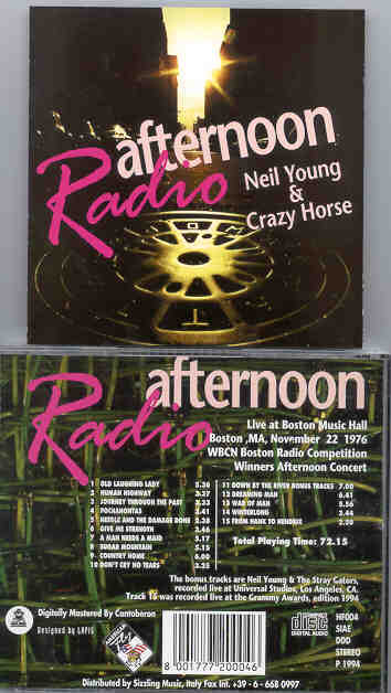 Neil Young / CSNY - Afternoon Radio ( Boston Music Hall , Boston , MA , November 22nd , 1976 )