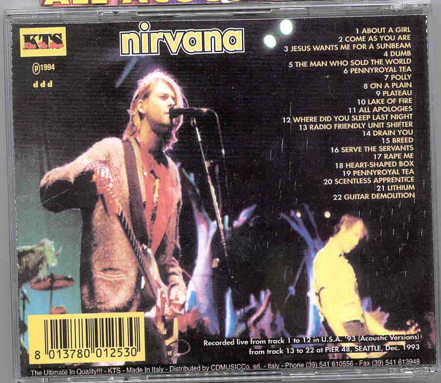 Nirvana - All Acoustically  ( Live in USA 1993 ) ( KTS )
