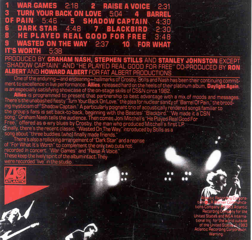 Neil Young / CSNY - Allies ( Crosby , Stills & Nash rare live cd )