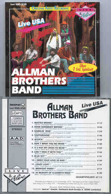 Allman Brothers Band - Live USA ( Atlanta , GA , 1973 , New Jersey , NJ , 1979 )