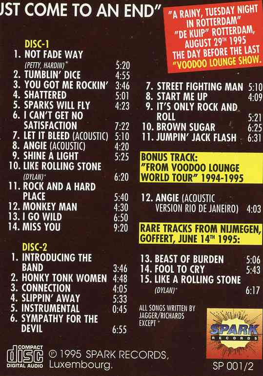 Rolling Stones - All Things Must Come To An End ( 2CD SET ) ( Live at De Kuip , Rotterdam , Holland , August 29th , 1995 )