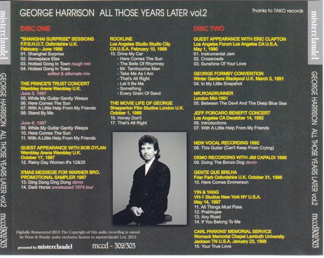 George Harrison - All Those Years Later Vol 2 (2CD) ( Rare And Live Collection Of Solo Career, 1987-1997 ) ( Misterclaudel )