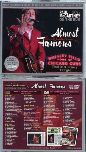 Paul McCartney - Almost Famous ( 3 CD + 1 DVD )( Piccadilly Circus )( Chicago , July 31st 2011 + Montreal Canada July 26th 2011 )