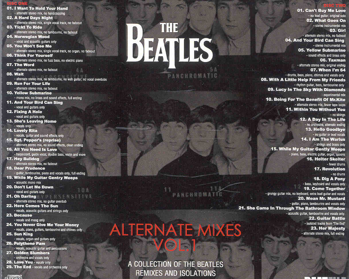 The Beatles - Alternate Mixes Vol. 1 ( 2010 Beatfile ) ( 2 CD set ) ( A Collection of Beatles Remixes and Isolations )