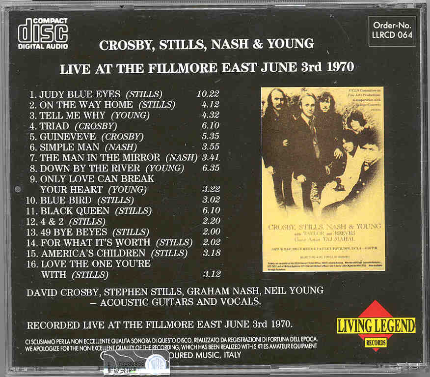 Neil Young / CSNY - America's Children  ( CSN & Y ) ( Living Legend )( Fillmore East , January 3rd , 1970 )