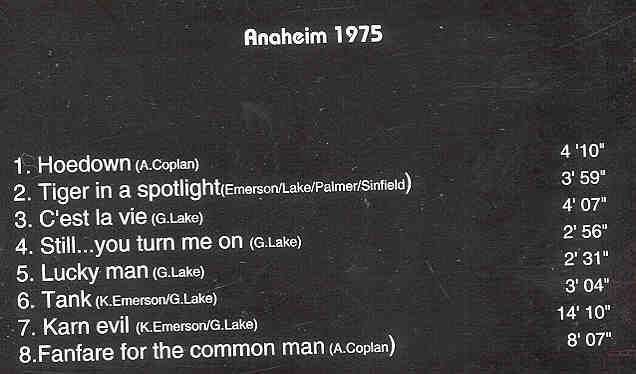 Emerson , Lake & Palmer - Anaheim 1975