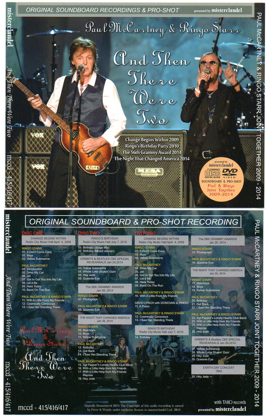 Paul McCartney - And Then There Were Two ( 2 CD - 1 DVD SET ) ( Paul with Ringo , 2009 - 2014 ) ( Misterclaudel )