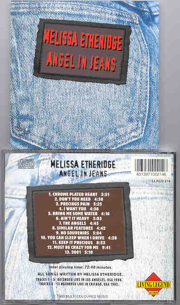 Melissa Etheridge - Angel In Jeans ( Living Legend ) ( Los Angeles , CA , USA , 1988 )