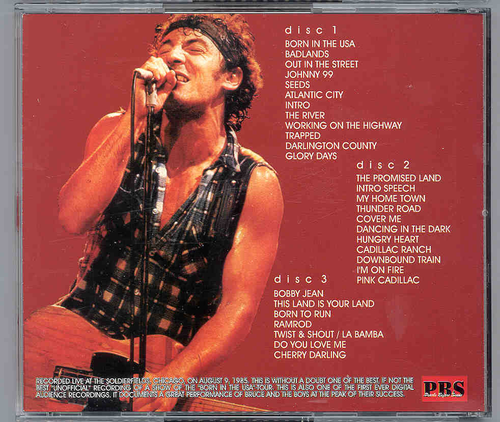 Bruce Springsteen - A Night At The Soldierfields ( 3 cd set ) ( Chicago , USA , August 9th , 1985 )