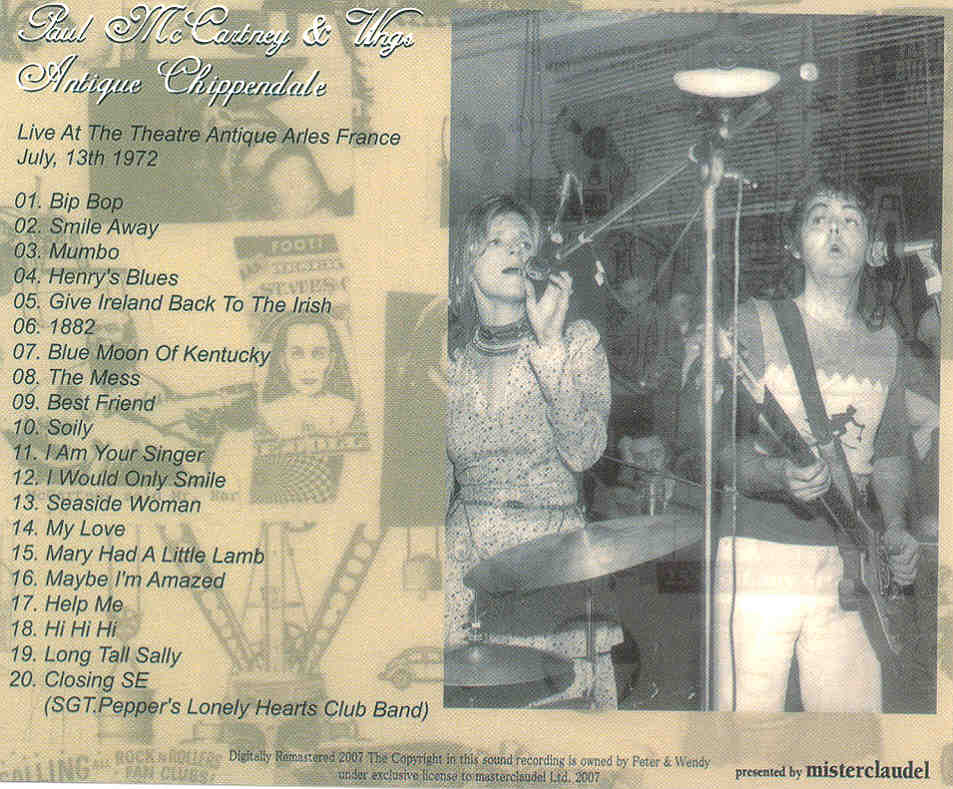 Paul McCartney - Antique Chippendale ( Misterclaudel )( Live At The Theater Antique Arles , France , July 13th , 1972 )