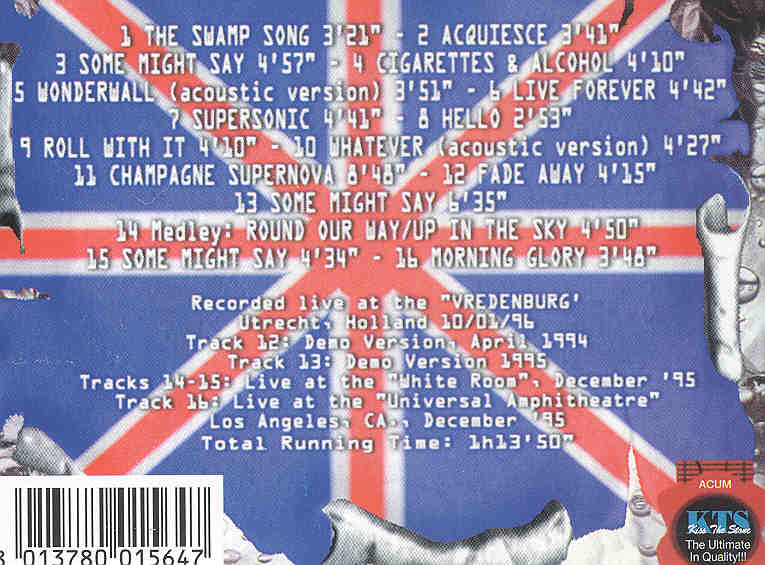 Oasis - Acquiesce ( KTS ) ( Utrecht , Holland , 10/01/1996 )