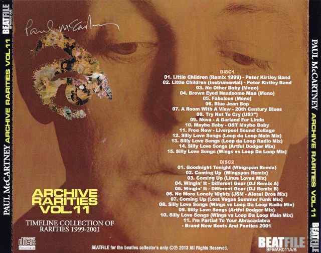 Paul McCartney - Archive Rarities Vol. 11 ( 2 CD set ) ( Timeline Collection Of Rarities 1999-2001 )