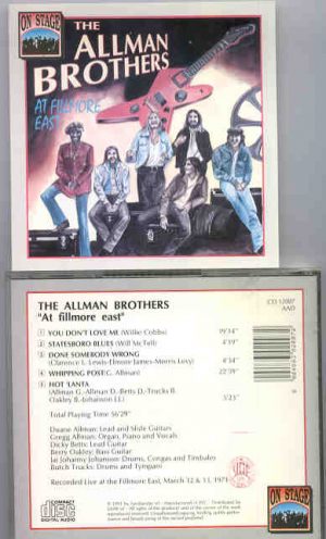 Allman Brothers Band - At Fillmore East ( On Stage ) ( Fillmore East , March 12th & 13th , 1971 )