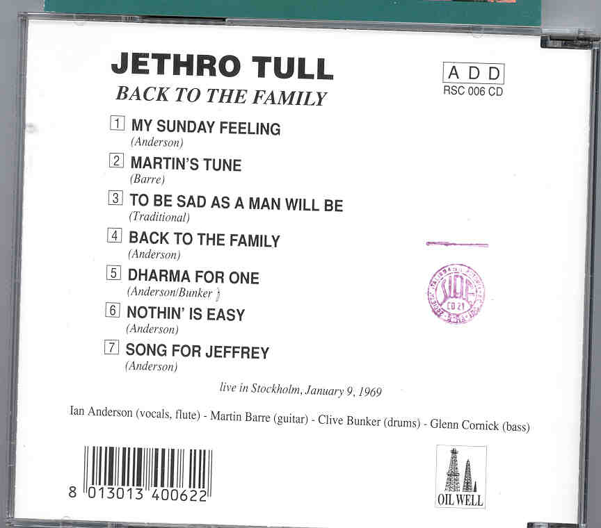 Jethro Tull - Back To The Family  ( Oil Well )