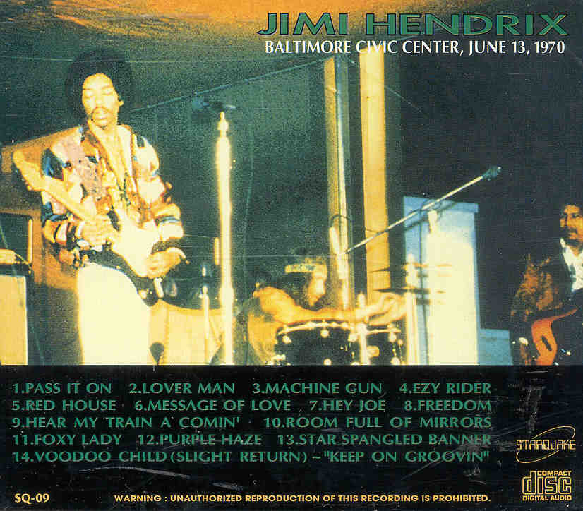 Jimi Hendrix - Baltimore Civic Center , June 13th , 1970