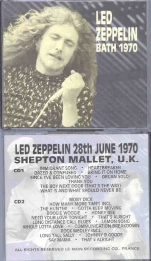 Led Zeppelin - Bath 1970 ( 2 CD SET ) ( Shepton Mallet , UK , June 28th , 1970 )