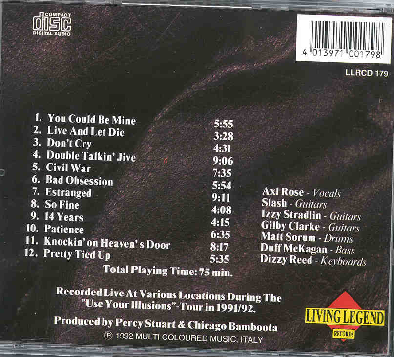 Guns N' Roses - Best Of Live In Concert 1991 - 1992 ( Living Legend )