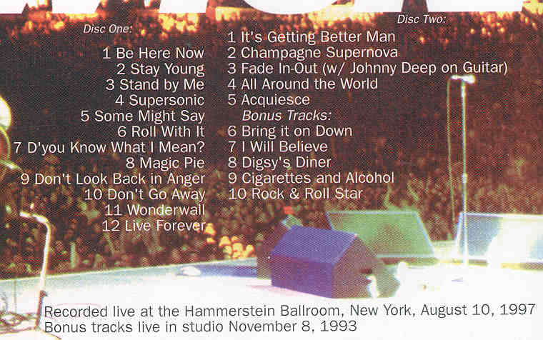 Oasis - Bite Of The Apple ( KTS ) ( 2 CD SET ) ( New York , August 10th , 1997 )