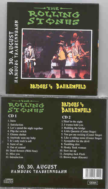 Rolling Stones - Bridges to Bahrenfeld ( Hamburg , Germany , Aug. 30th , 1998 ) ( 2 CD!!!!! SET )