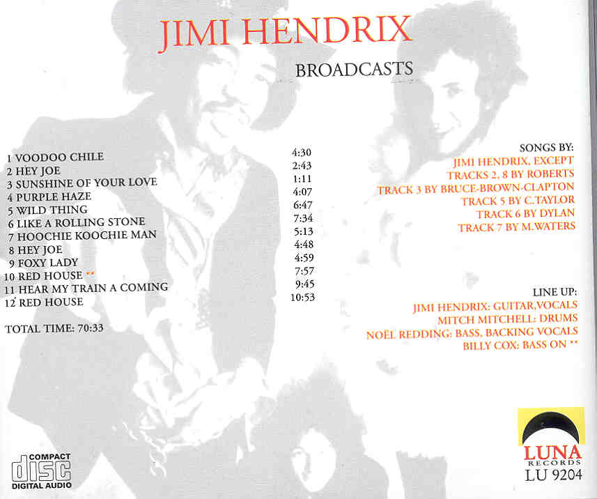 Jimi Hendrix - Broadcasts ( Luna Records ) ( Live Broadcasts 1967 - 1970 )