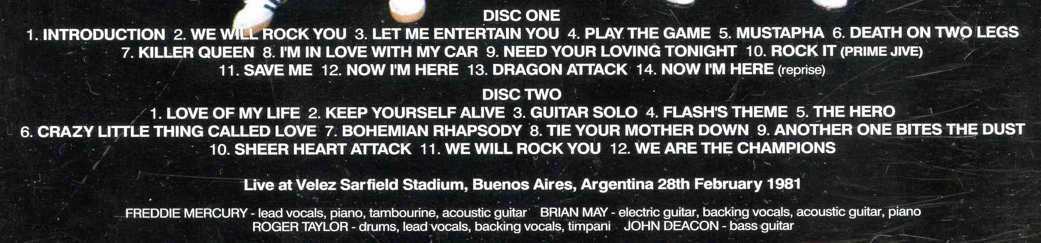 Queen - Buenos Aires 1981 Definitive Edition ( 2 CD!!!!! SET )( Velez Sarsfield Stadium , Buenos Aires , Argentina , February 28th , 1981 )