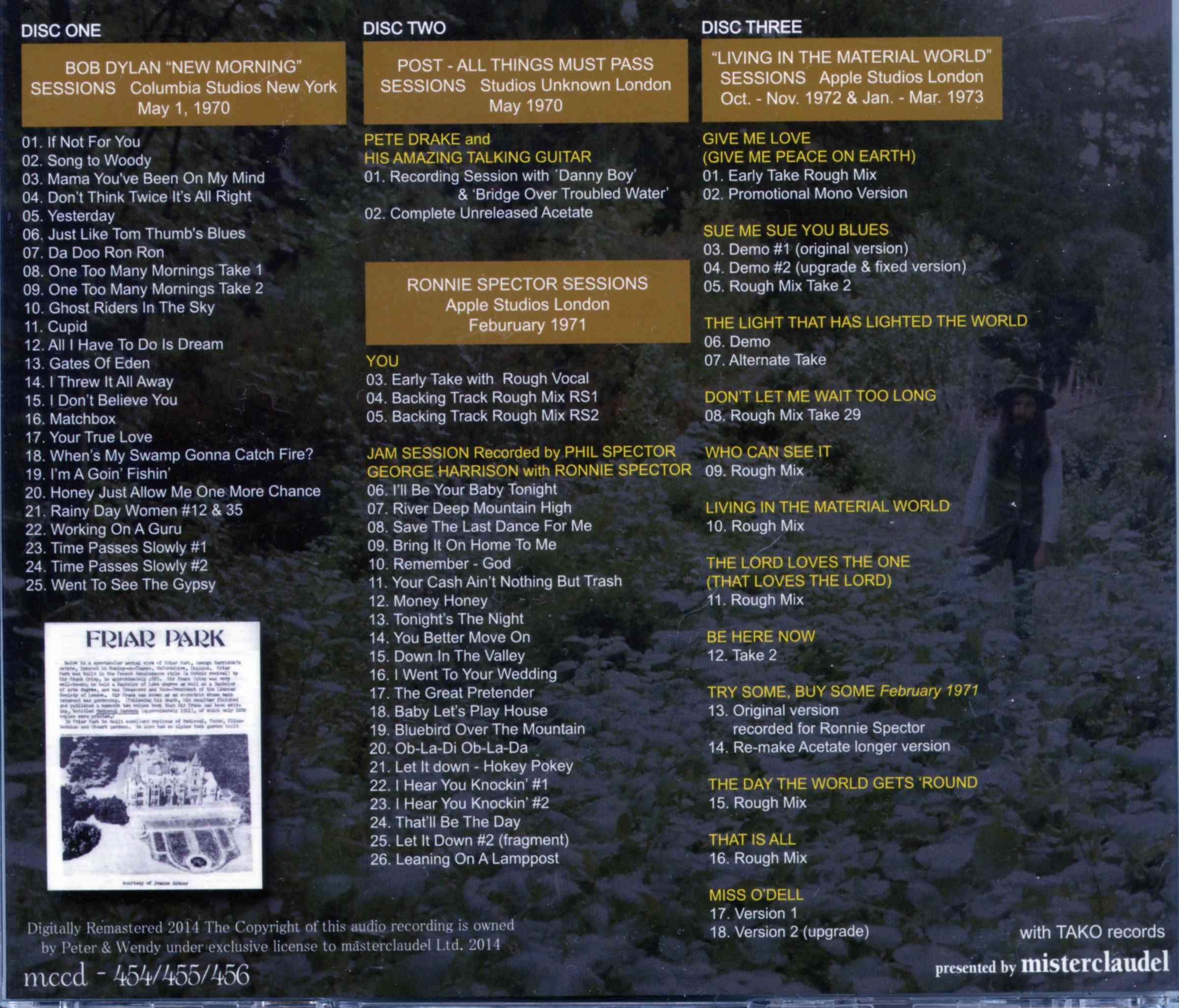 George Harrison - Building The Material World (3CD Set) ( Misterclaudel ) ( Recording Sessions plus Dylan at Columbia Studios 1970 )