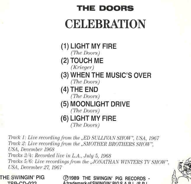 The Doors - Celebration  ( Swingin' Pig )  ( TV Live takes )
