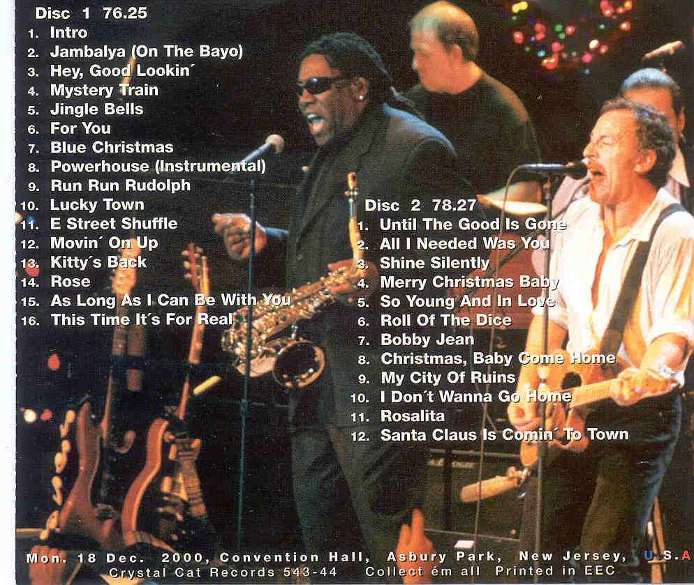 Bruce Springsteen - Christmas Holiday Night ( 2 CD SET ) ( Monday Dec 18th 2000 , Convention Hall , Asbury Park , NJ , USA )