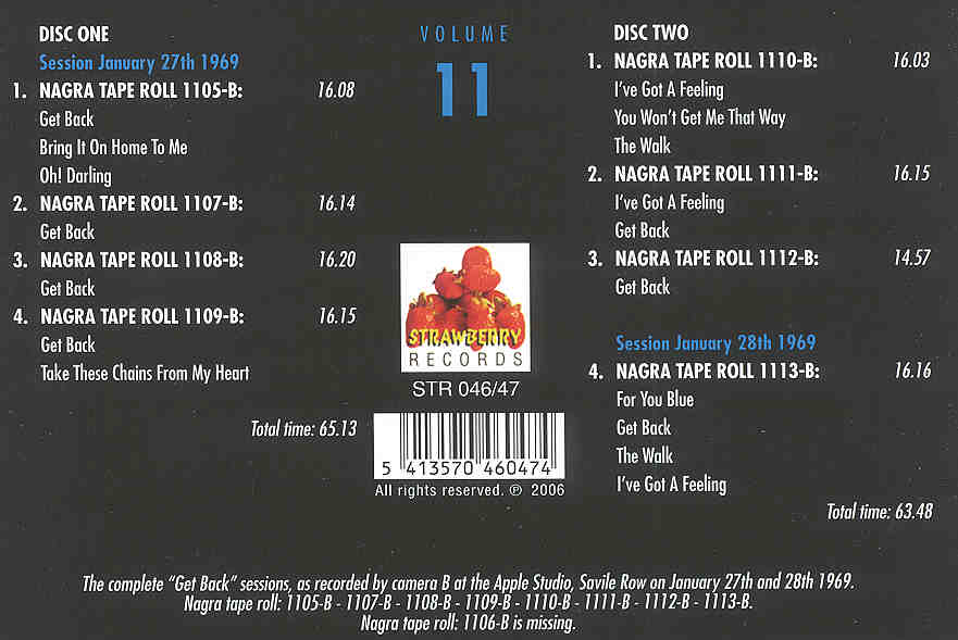 The Beatles - Complete Get Back Sessions Camera B vol. 11 ( 2 CD SET ) ( Strawberry )