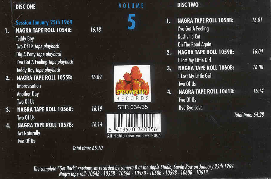 The Beatles - Complete Get Back Sessions Camera B vol. 5 ( 2 CD SET ) ( Strawberry )