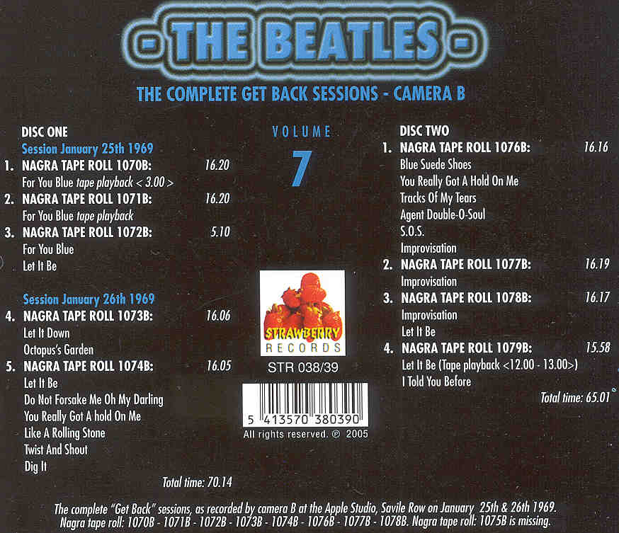 The Beatles - Complete Get Back Sessions Camera B vol. 7 ( 2 CD SET ) ( Strawberry )