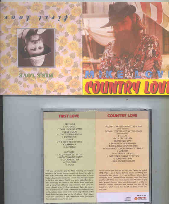 The Beach Boys - Mike Love : Country Love / First Love ( 2 CD SET ) ( 2 original albums on cd )