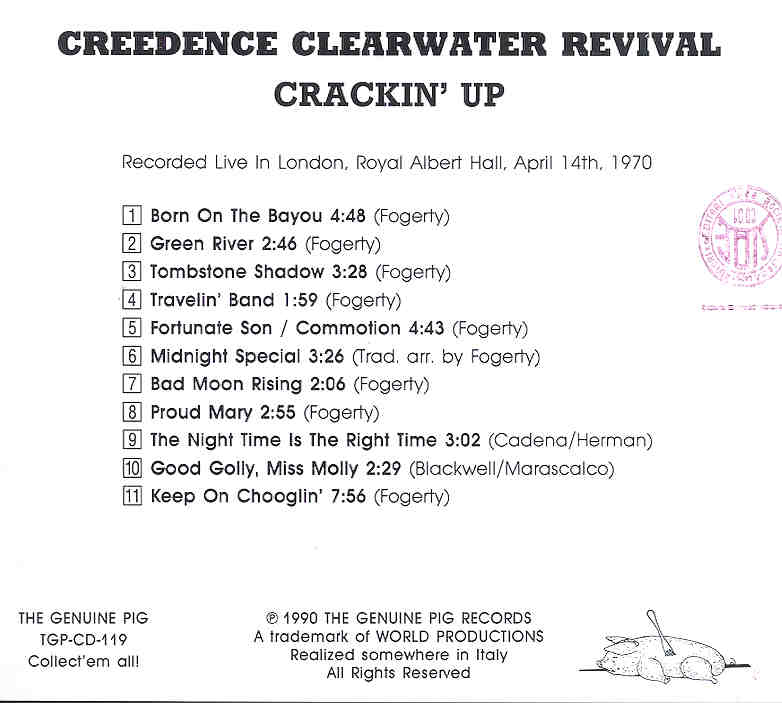 Creedence Clearwater Revival / John Fogerty - Crackin' Up ( Swingin' Pig )