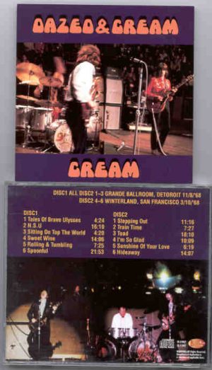 Eric Clapton - Dazed and Cream  ( Cream , Live 1968 San Francisco & Detroit ) ( 2 CD set )