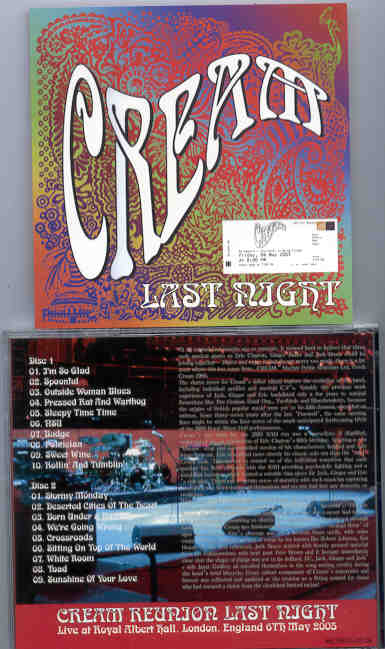 Eric Clapton - CREAM Reunion 2005 Last Night ( 2 CD set )