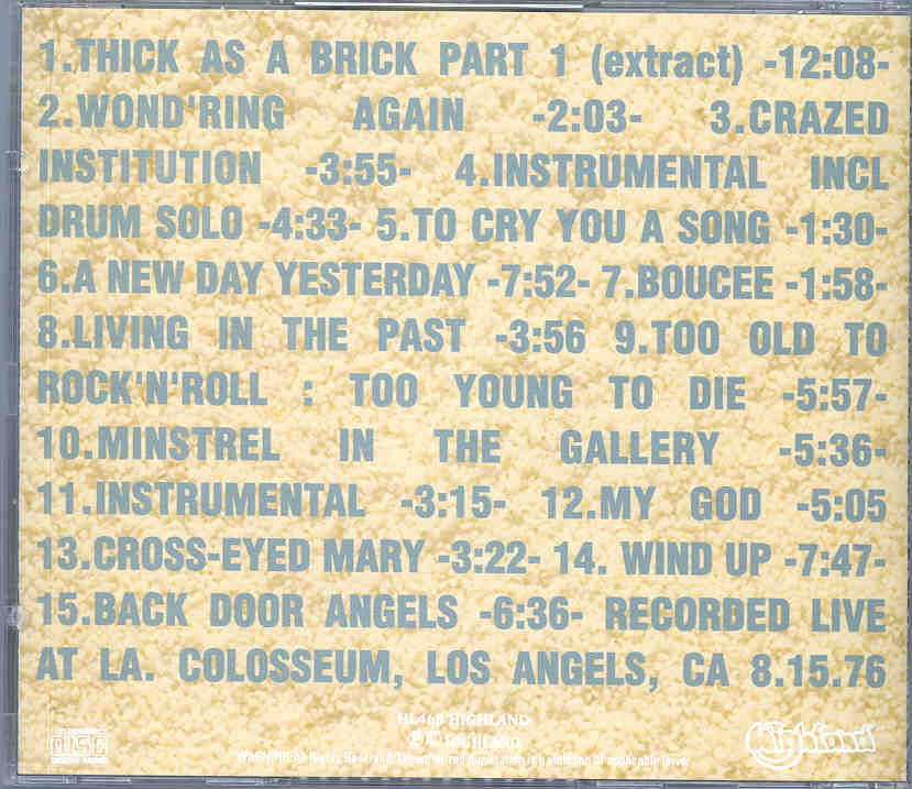 Jethro Tull - Days Of Giving ( Highland )( Los Angeles , CA , USA , August 15th , 1976 )