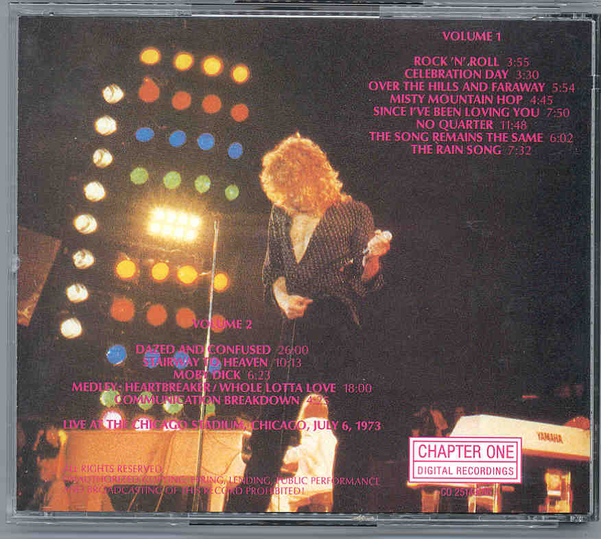 Led Zeppelin - Dazed And Confused ( Chapter One Records ) ( 2 CD SET ) ( Chicago Stadium , July 6th , 1973 )