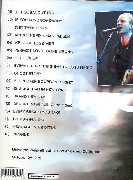 Sting / The Police - Desert Skies ( California 1999 )