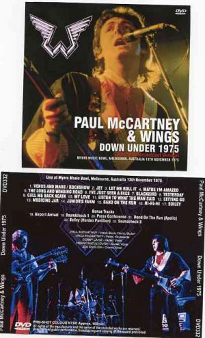 DVD Paul McCartney - Down Under 1975 ( Myers Music Bowl , Melbourne , Australia , November 13th , 1975 )