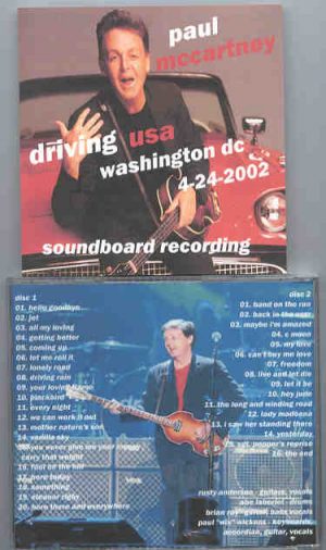 Paul McCartney - Driving Tour 2002  Washington DC ( April 24th , 2002 ) ( 2 CD set )