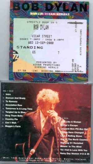 Bob Dylan - Dublin Vicar Street ( 2 CD SET ) ( Vicar Street , Dublin , Ireland , Wed September 13th , 2000 )